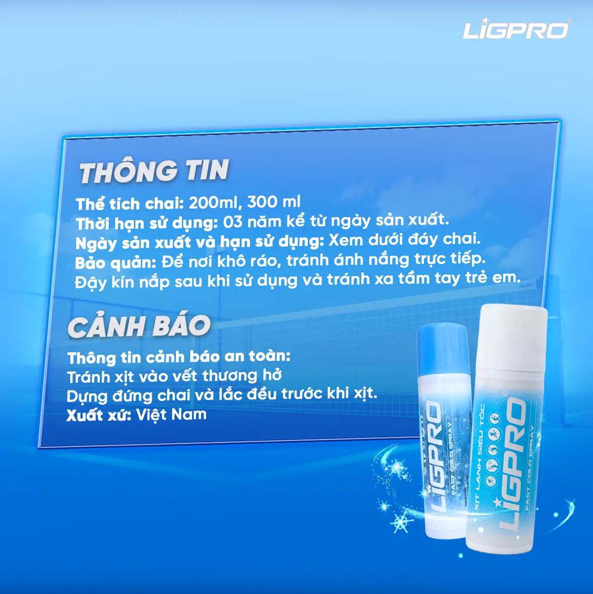 Xịt Lạnh Siêu Tốc Giảm Đau Ligpro 200ml
