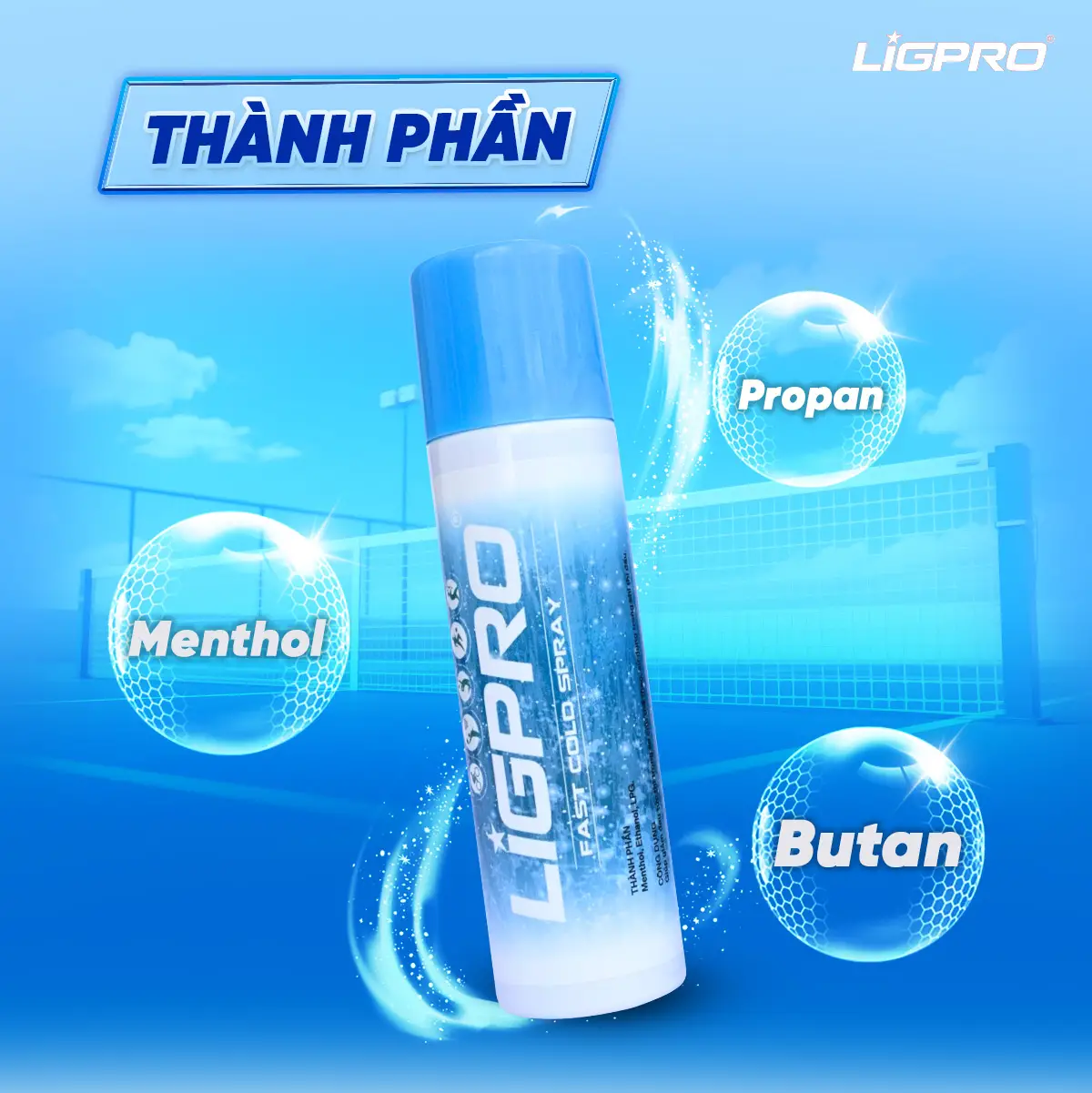 Xịt Lạnh Siêu Tốc Giảm Đau Ligpro 200ml