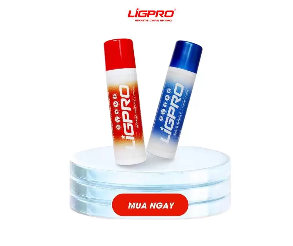 Combo Bình Xịt Thể Thao (200ml): Xịt Nóng Khởi Động Ligpro+ Xịt Lạnh Giảm Đau Ligpro