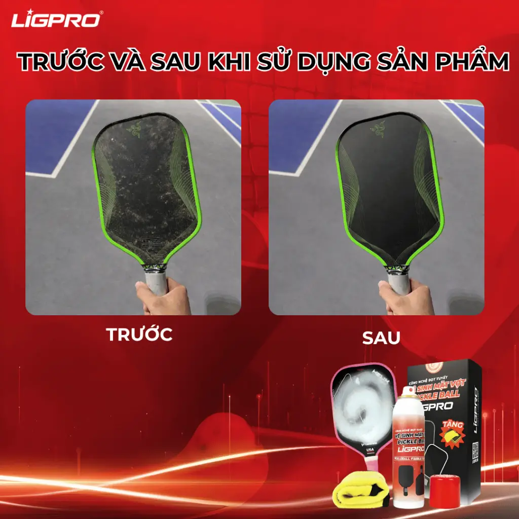 Xịt Vệ Sinh Mặt Vợt Pickleball Ligpro 300ml