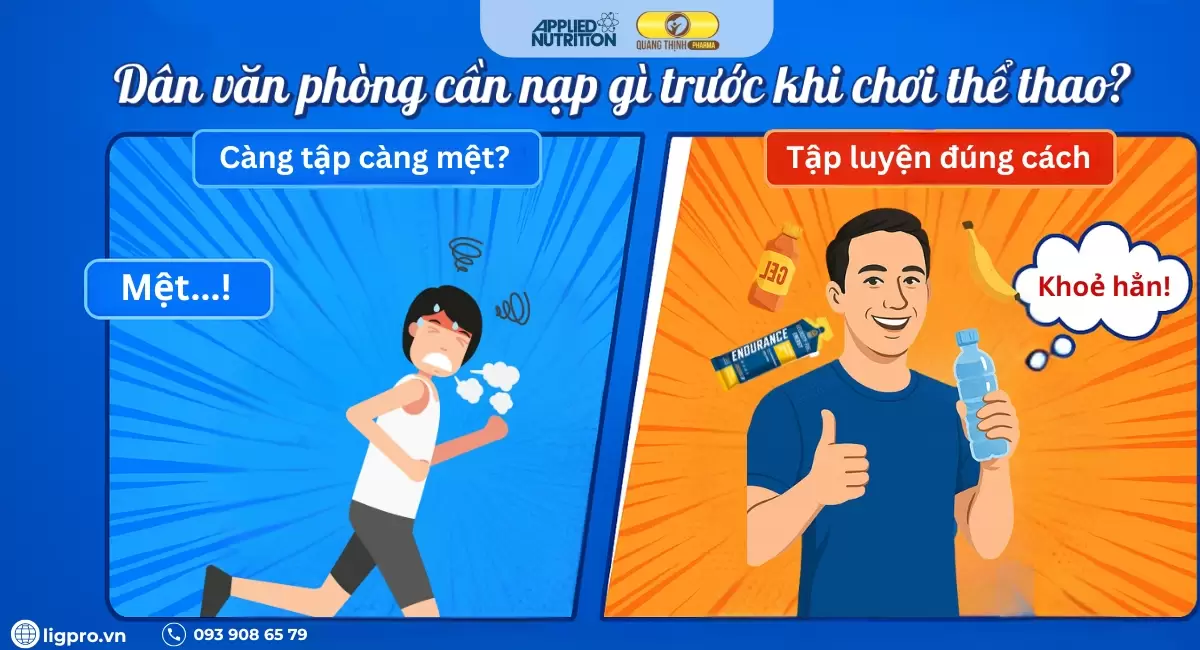 Càng tập càng mệt? Dân văn phòng cần nạp gì trước khi chơi thể thao