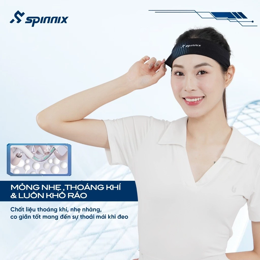 Băng Đô Thể Thao Spinnix Comfie: Mềm Mại, Thấm Hút, Chặn Mồ Hôi, Tập Gym, Chạy Bộ, Pickleball