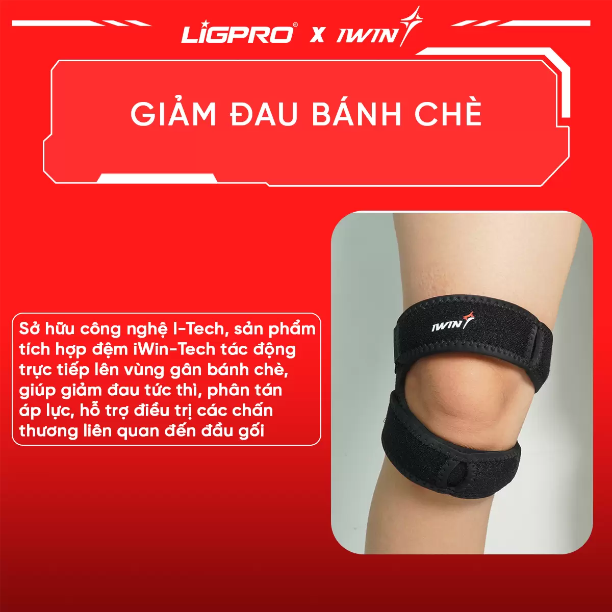 Bó Gối Thể Thao 2 Đai iWin Keepa IKN203: Hỗ Trợ Khớp Gối Khi Chơi Pickleball, Cầu Lông, Gym, Bóng Chuyền