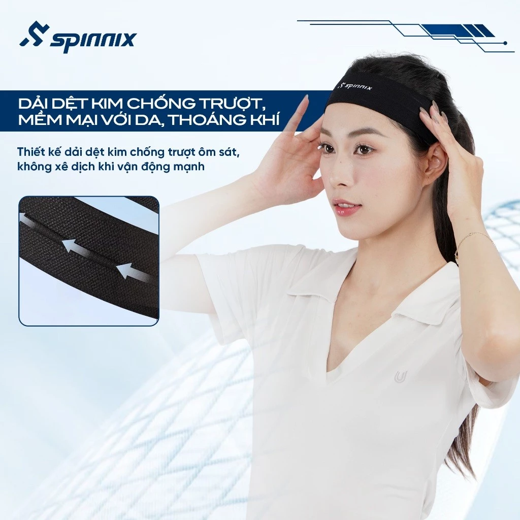 Băng Đô Thể Thao Spinnix Comfie: Mềm Mại, Thấm Hút, Chặn Mồ Hôi, Tập Gym, Chạy Bộ, Pickleball