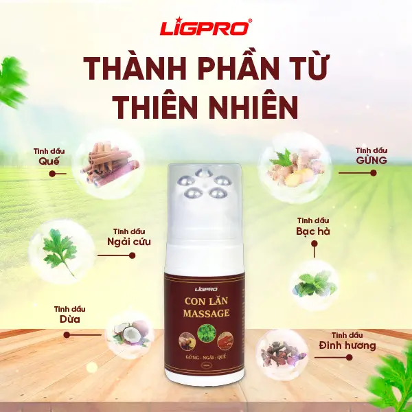 Con Lăn Massage Gừng Ngải Quế Ligpro