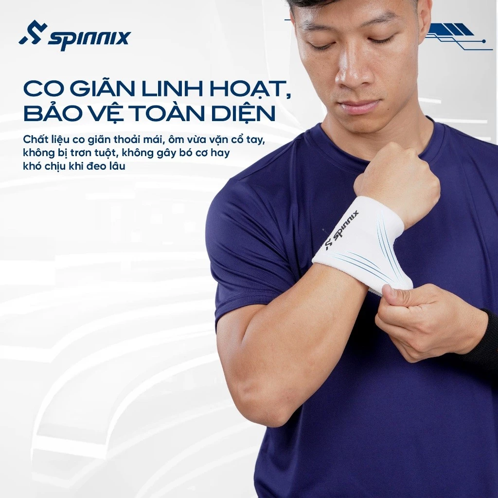 Băng Tay Thể Thao Spinnix Grip: Bảo Vệ Cổ Tay, Ôm Sát, Chất Liệu Mềm Mịn, Thấm Hút Mồ Hôi