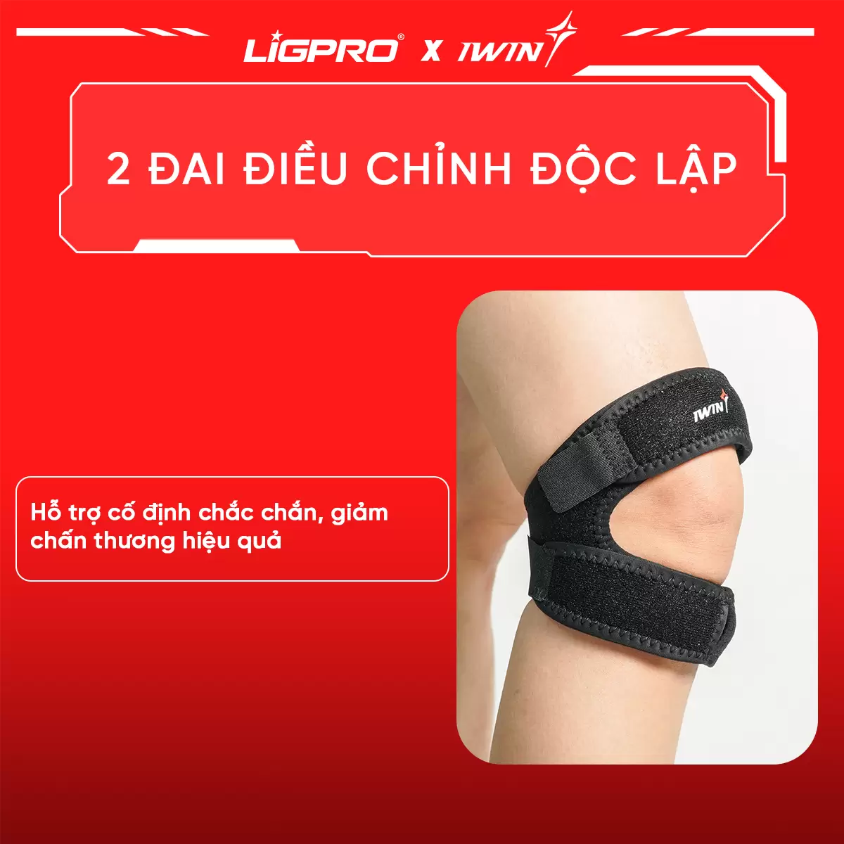 Bó Gối Thể Thao 2 Đai iWin Keepa IKN203: Hỗ Trợ Khớp Gối Khi Chơi Pickleball, Cầu Lông, Gym, Bóng Chuyền