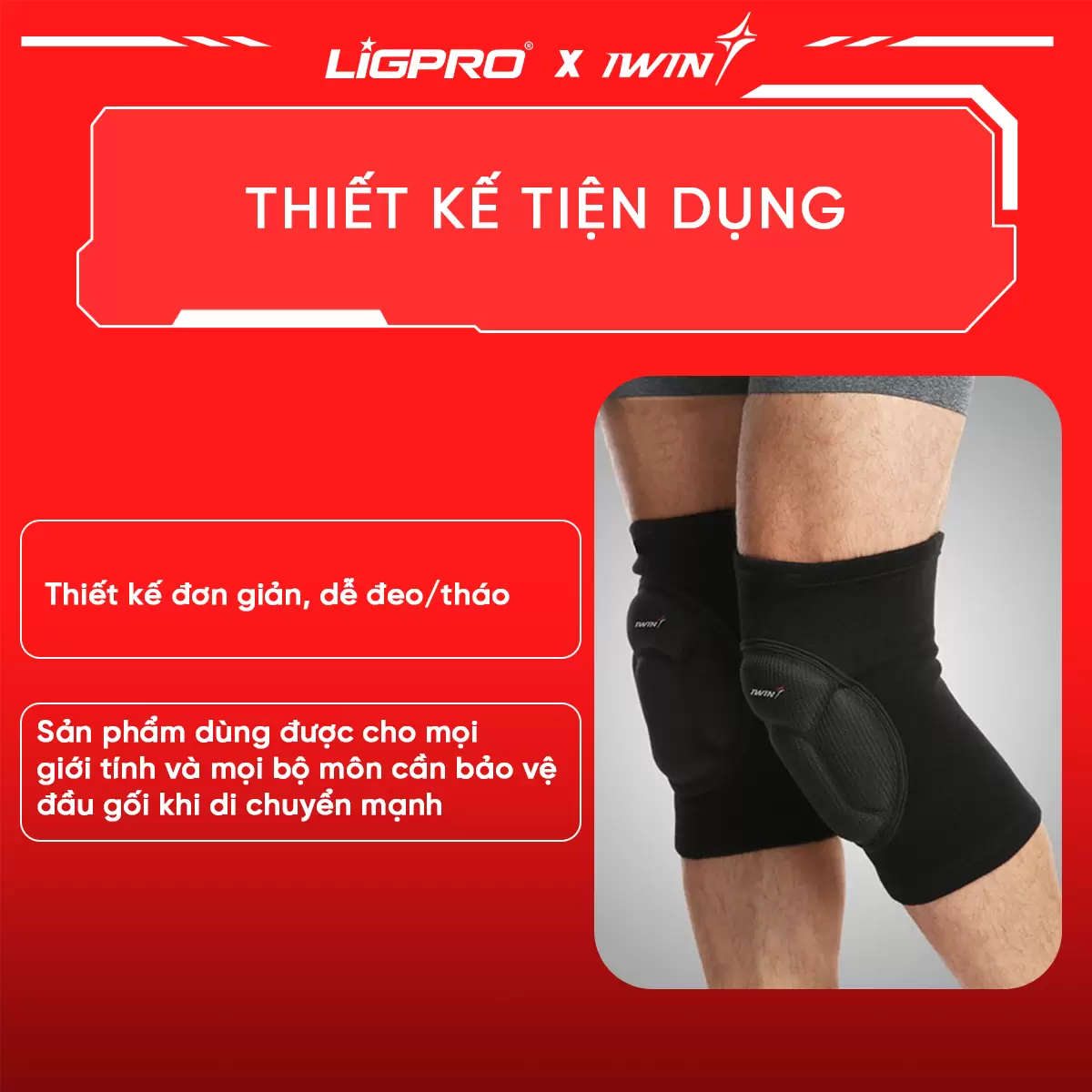 Bó Gối Thủ Môn iWin Keepa IKN301: Có Đệm Bảo Vệ Đầu Gối, Hạn Chế Tối Đa Chấn Thương, Trầy Xước