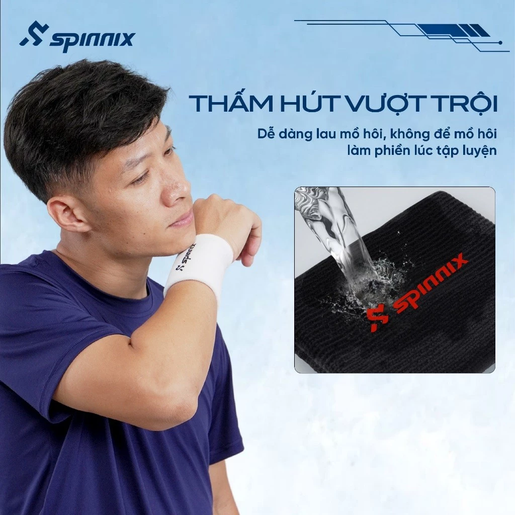 Băng Tay Thể Thao Spinnix Grip: Bảo Vệ Cổ Tay, Ôm Sát, Chất Liệu Mềm Mịn, Thấm Hút Mồ Hôi