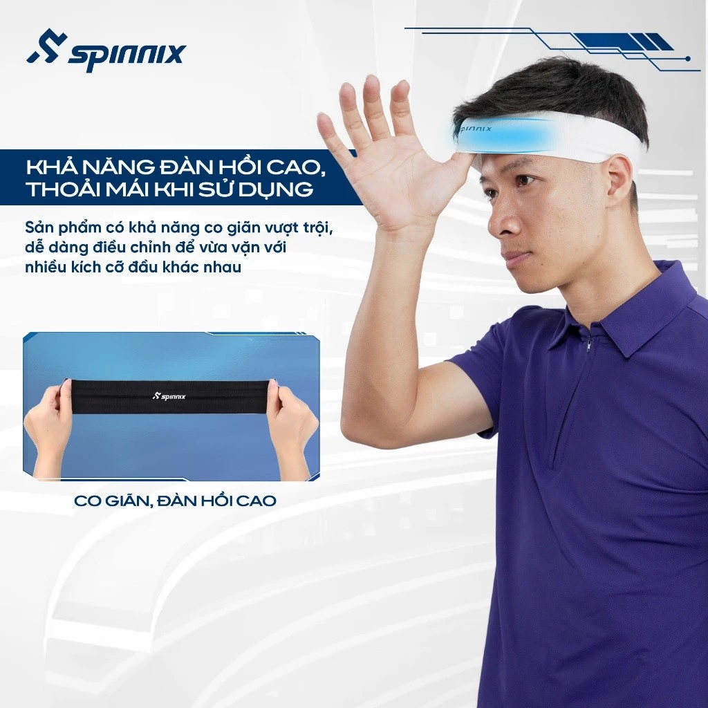 Băng Đô Thể Thao Spinnix Comfie: Mềm Mại, Thấm Hút, Chặn Mồ Hôi, Tập Gym, Chạy Bộ, Pickleball