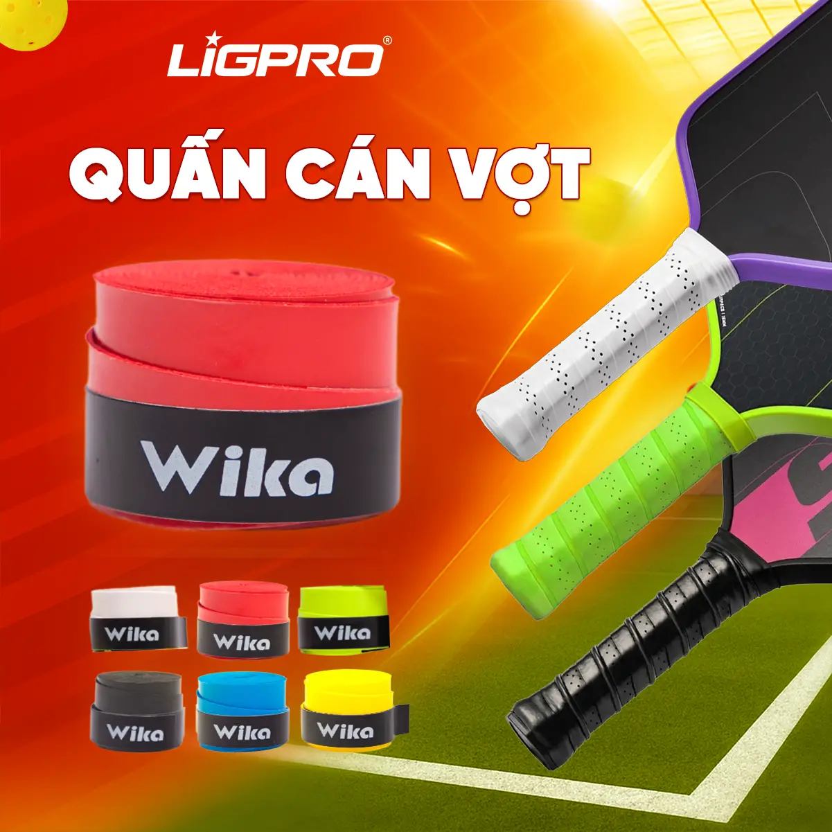 Quấn Cán Vợt Pickleball Tennis Cầu Lông Wika W002 Chính Hãng
