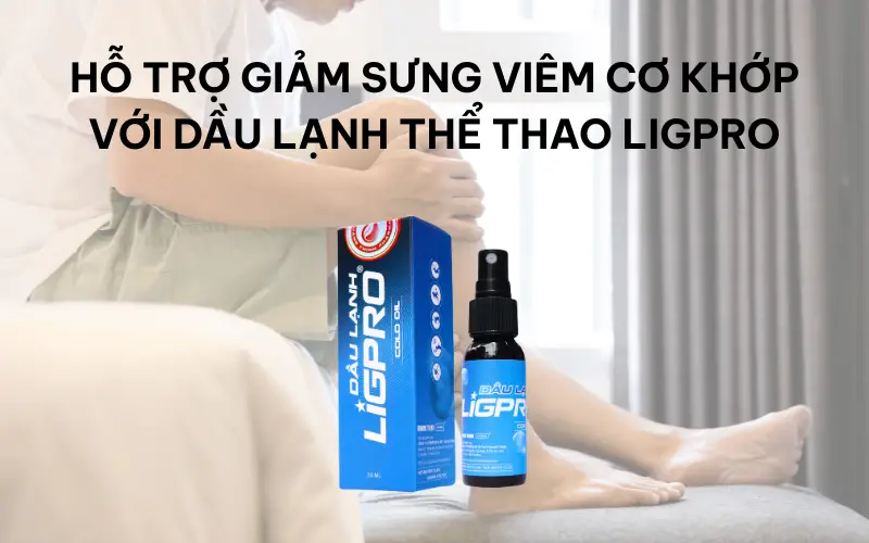 Hỗ trợ giảm sưng viêm cơ khớp với dầu lạnh thể thao Ligpro