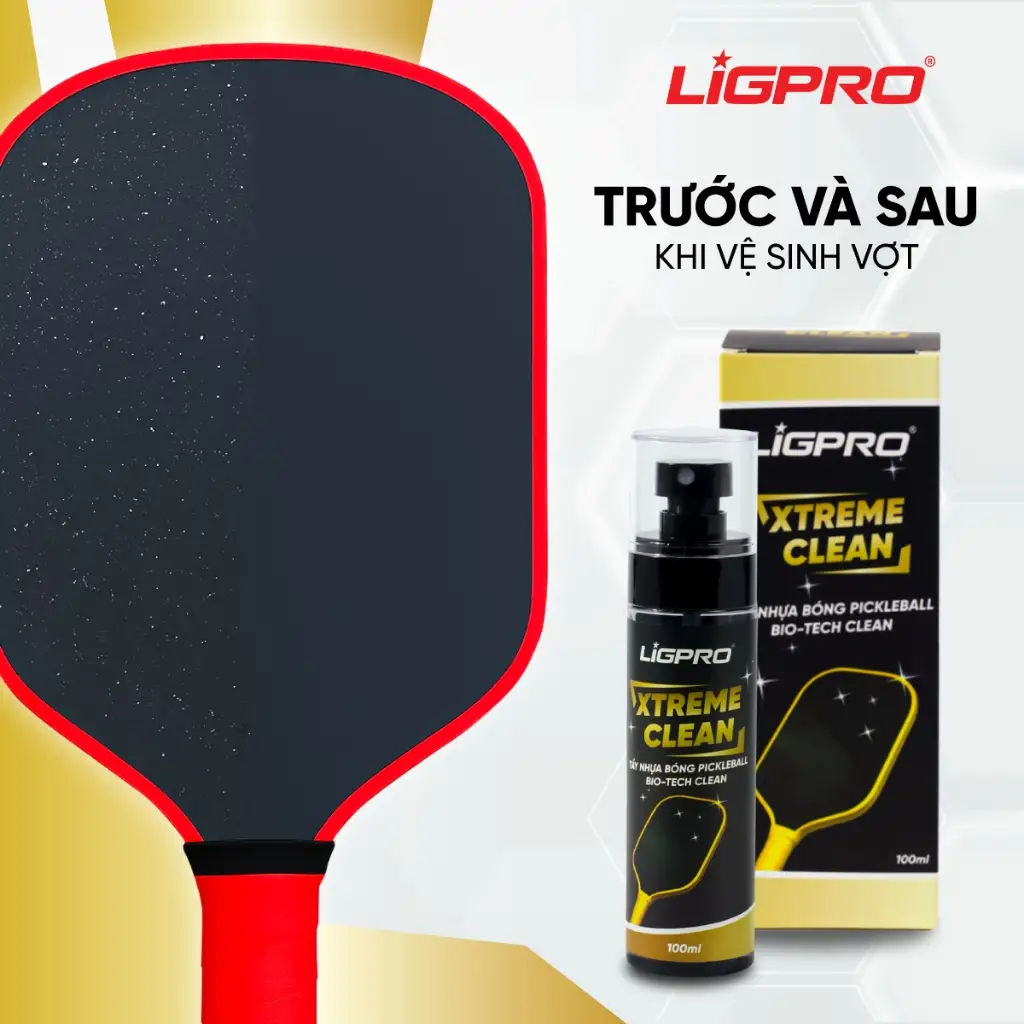 Xịt vệ sinh mặt vợt pickleball Xtreme Clean Ligpro – Giải pháp làm sạch chuyên sâu cho người chơi pickleball