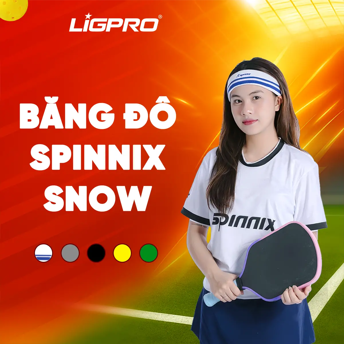 Băng Đô Thể Thao Spinnix Snow – Thấm Hút Mồ Hôi, Co Giãn Thoải Mái, Không Tuột