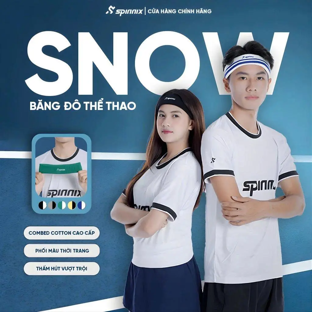 Băng Đô Thể Thao Spinnix Snow – Thấm Hút Mồ Hôi, Co Giãn Thoải Mái, Không Tuột