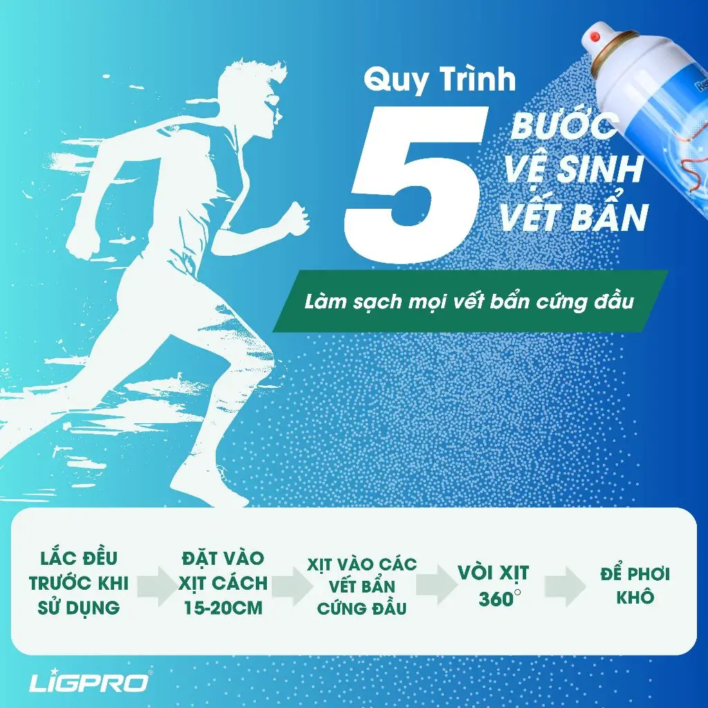 Vệ sinh giày trắng nhanh chóng với Chai Xịt Vệ Sinh Giày Bọt Tuyết Ligpro 420ml
