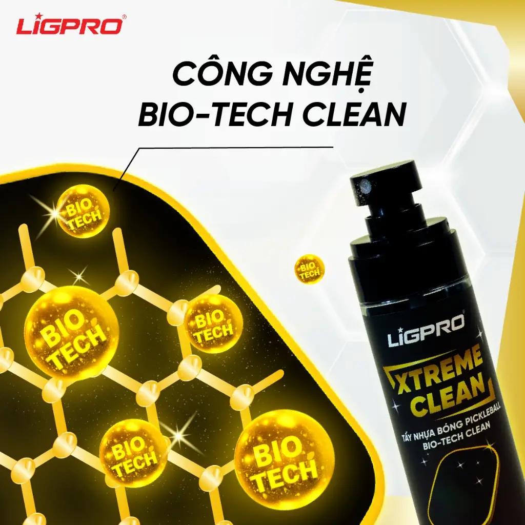 Xịt vệ sinh mặt vợt pickleball Xtreme Clean Ligpro – Giải pháp làm sạch chuyên sâu cho người chơi pickleball