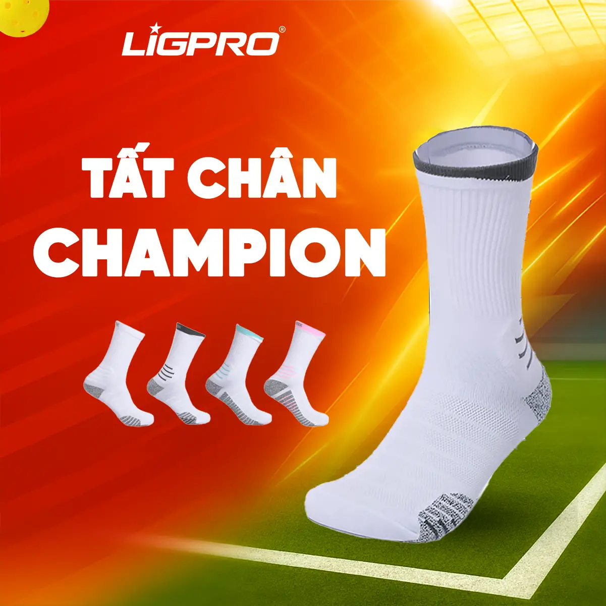 Tất Thể Thao Spinnix Champion – Chống Trơn, Đệm Cushion, Nén 20mmHg Hỗ Trợ Hiệu Suất