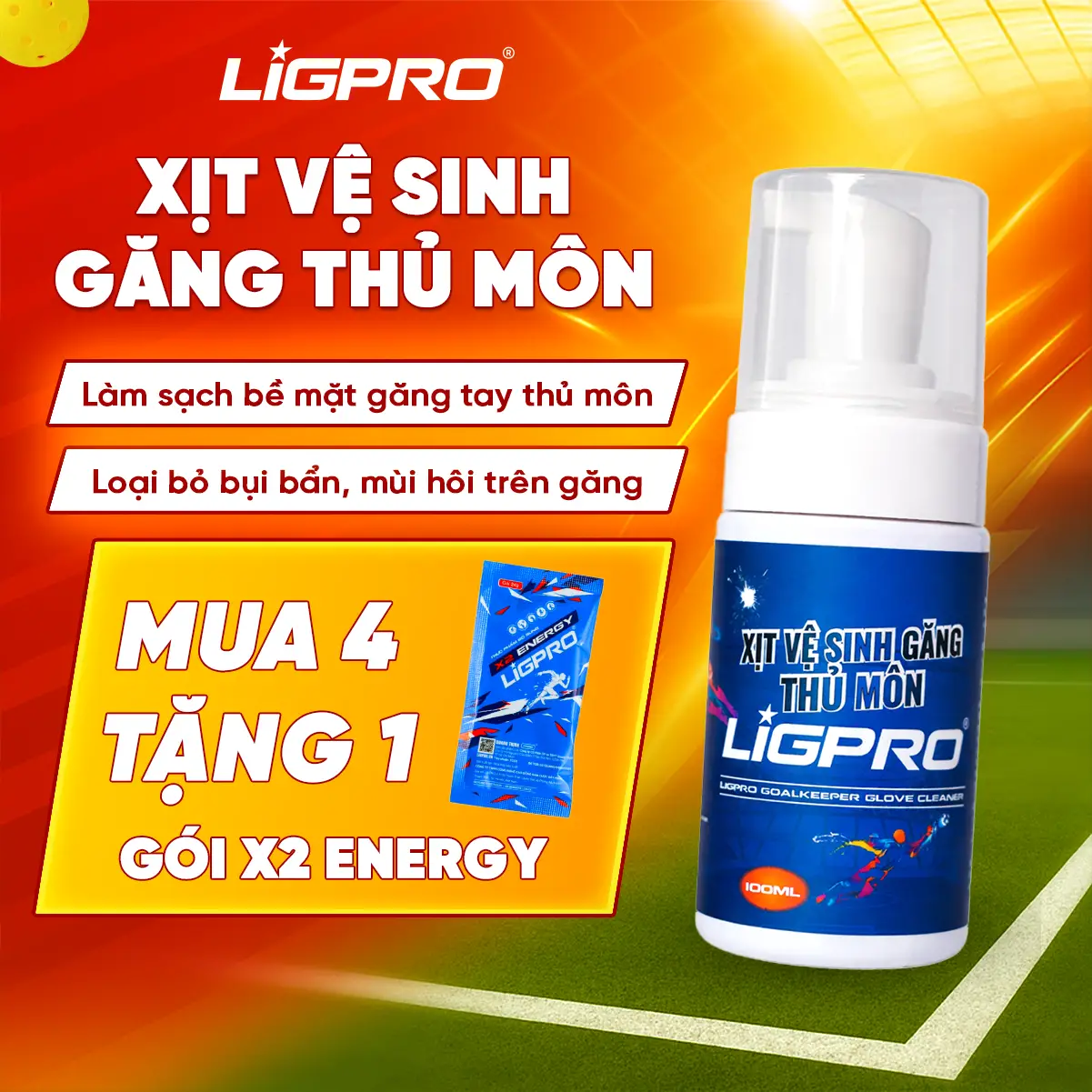 Chai Xịt Vệ Sinh Găng Thủ Môn LIGPRO Khử Mùi Hôi, Làm Sạch Găng Và Giữ Độ Bám Cho Găng