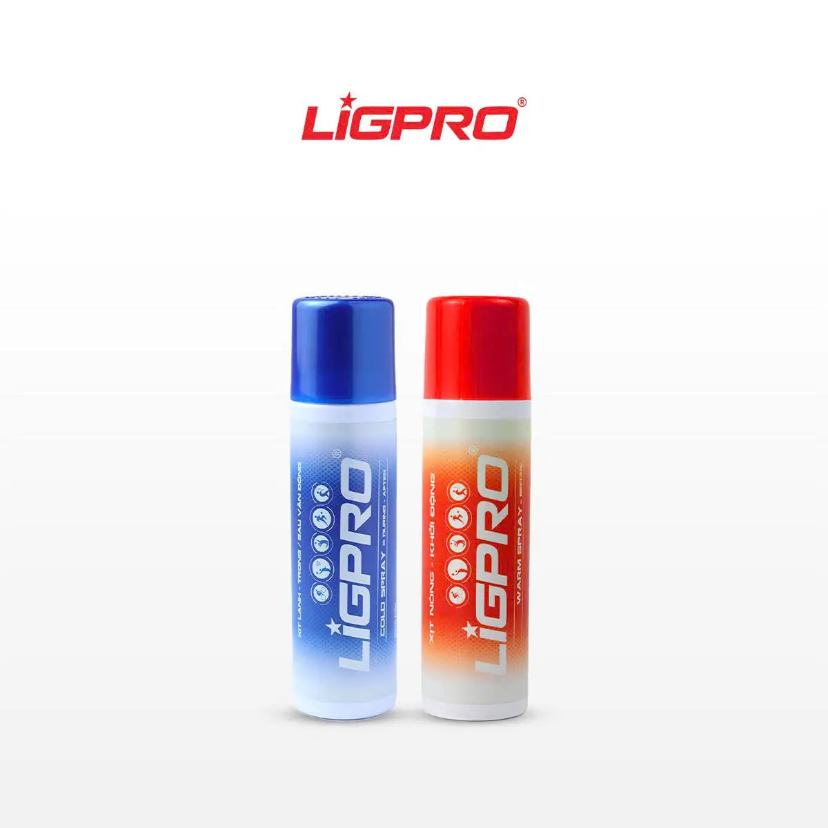 Combo Bình Xịt Thể Thao Ligpro (160ml/200ml): Xịt Nóng Khởi Động + Xịt Lạnh Giảm Đau