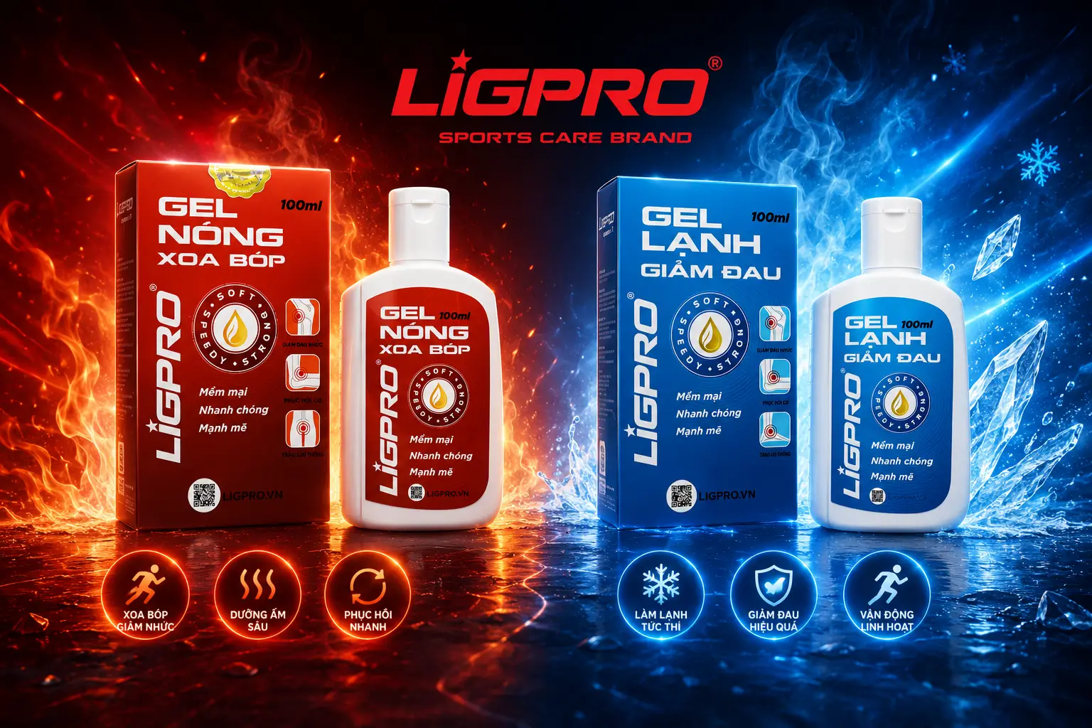 BỘ ĐÔI GEL LIGPRO 100ML – GIẢI PHÁP ĐÁNH BAY CƠN ĐAU LƯNG VÀ NHỨC MỎI CƠ KHỚP