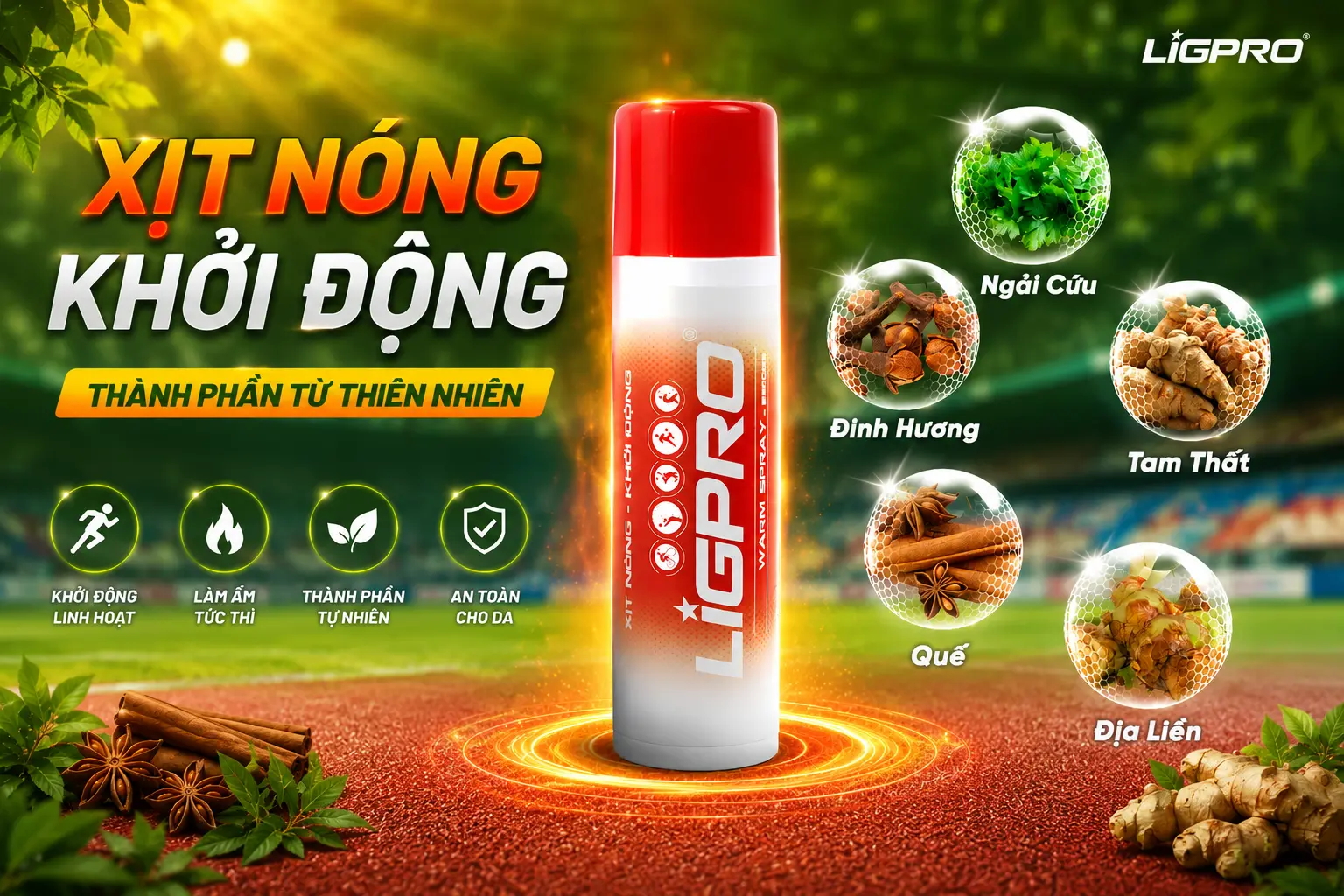 Xịt Nóng Thể Thao Thảo Dược Ligpro – Giải Pháp Hỗ Trợ Khởi Động Và Giảm Nguy Cơ Chấn Thương Hiệu Quả