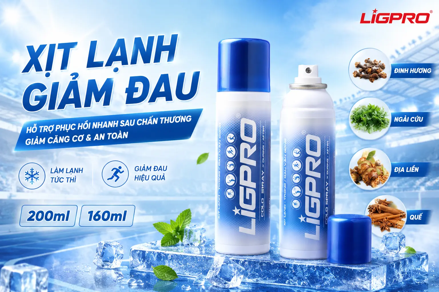 Xịt Lạnh Thảo Dược Ligpro: Giải Pháp Phục Hồi Chấn Thương Nhanh Cho Vận Động Viên