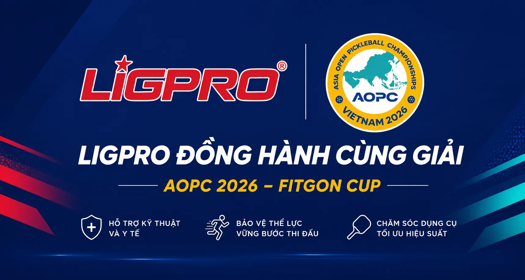 AOPC 2026 – FITGON CUP: LIGPRO ĐỒNG HÀNH CÙNG GIẢI VÔ ĐỊCH PICKLEBALL CHÂU Á
