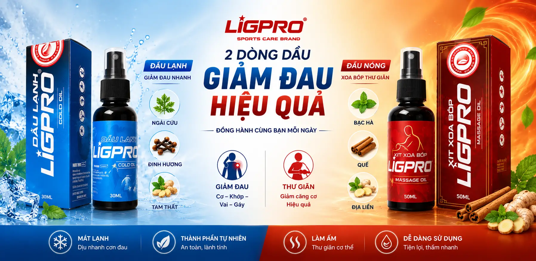 Dầu Xoa Bóp Ligpro (30ml & 50ml) – Giải Pháp Đánh Tan Cơn Đau Khớp, Phục Hồi Cho Người Già Và Dân Thể Thao