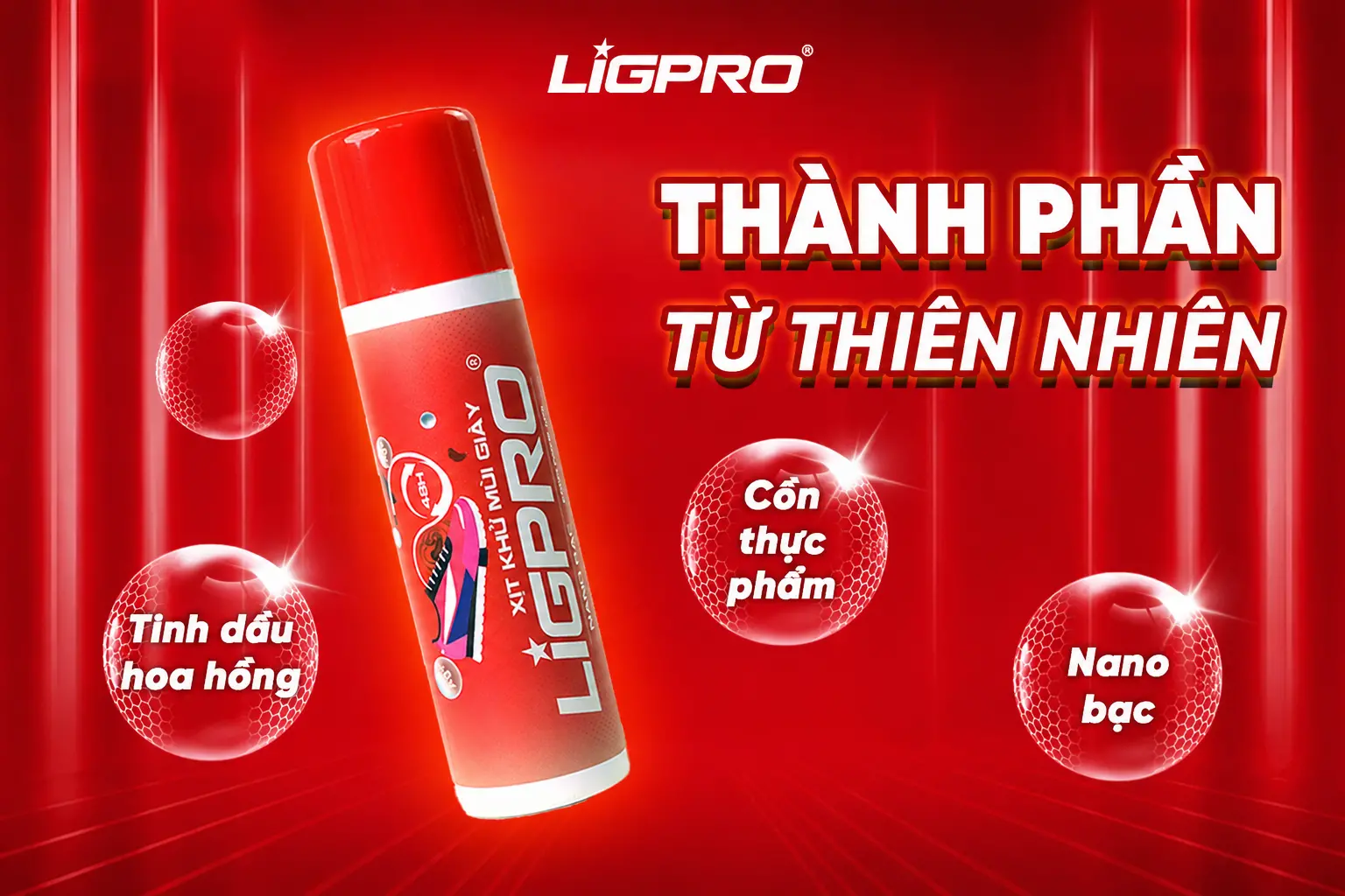 Xịt Khử Mùi Giày Ligpro Hương Hoa Hồng 200ml – Cách Khử Mùi Ẩm Mốc Hiệu Quả Cho Đồ Thể Thao
