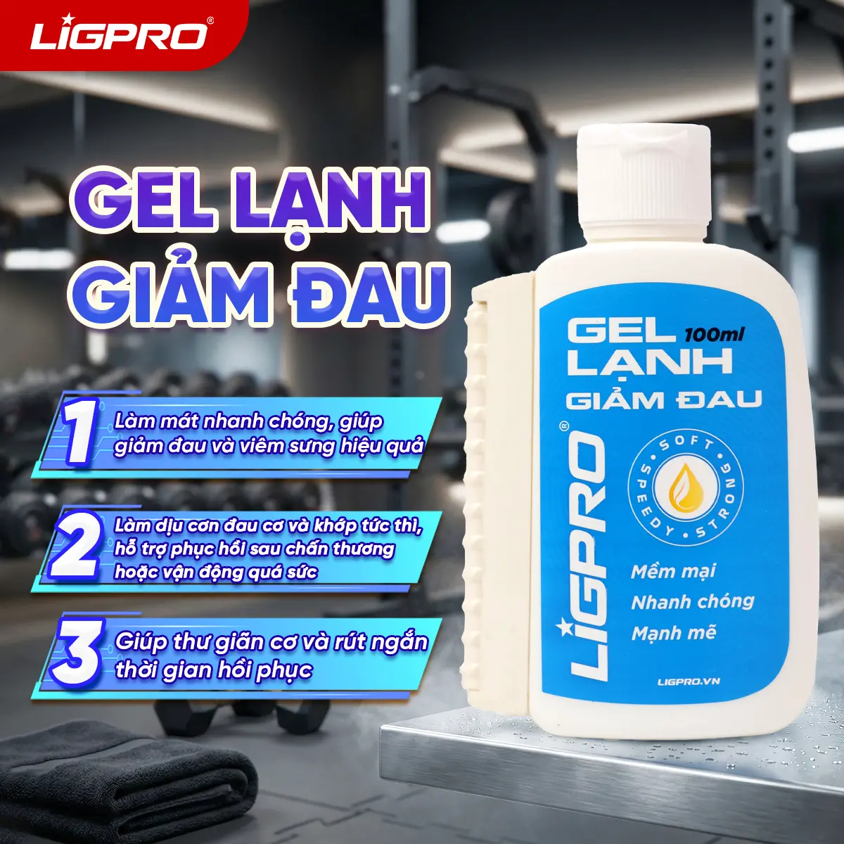 Gel Lạnh Giảm Đau Ligpro 100ml – Giải Pháp Hỗ Trợ Phục Hồi Tức Thì Cho Người Chơi Thể Thao