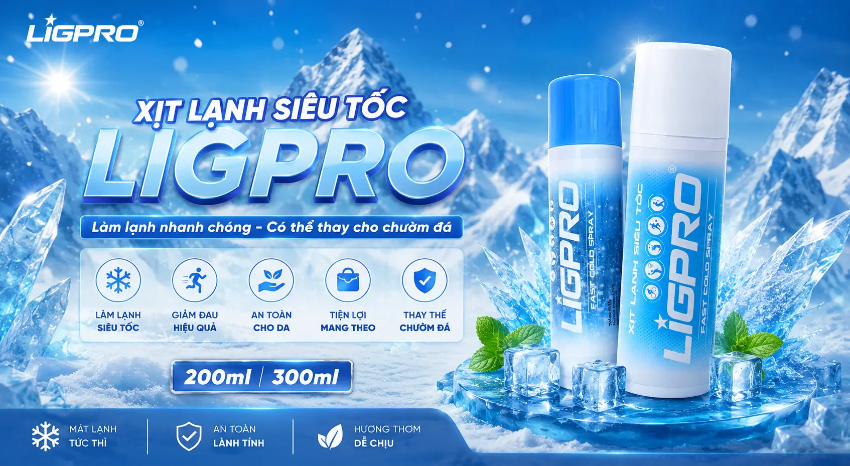 GIẢI PHÁP SƠ CỨU CHẤN THƯƠNG TỨC THÌ VỚI BÌNH XỊT LẠNH SIÊU TỐC LIGPRO