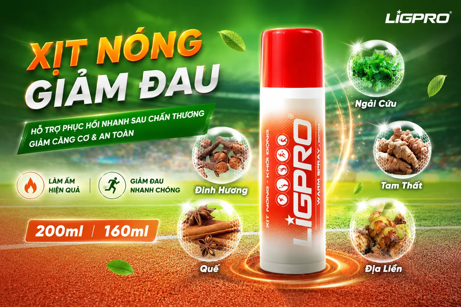 Xịt Nóng Thảo Dược Ligpro: Giải Pháp Làm Nóng Cơ Bắp Và Hạn Chế Chấn Thương Vận Động
