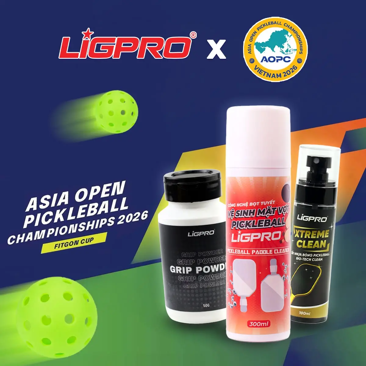 AOPC 2026 – FITGON CUP: LIGPRO ĐỒNG HÀNH CÙNG GIẢI VÔ ĐỊCH PICKLEBALL CHÂU Á