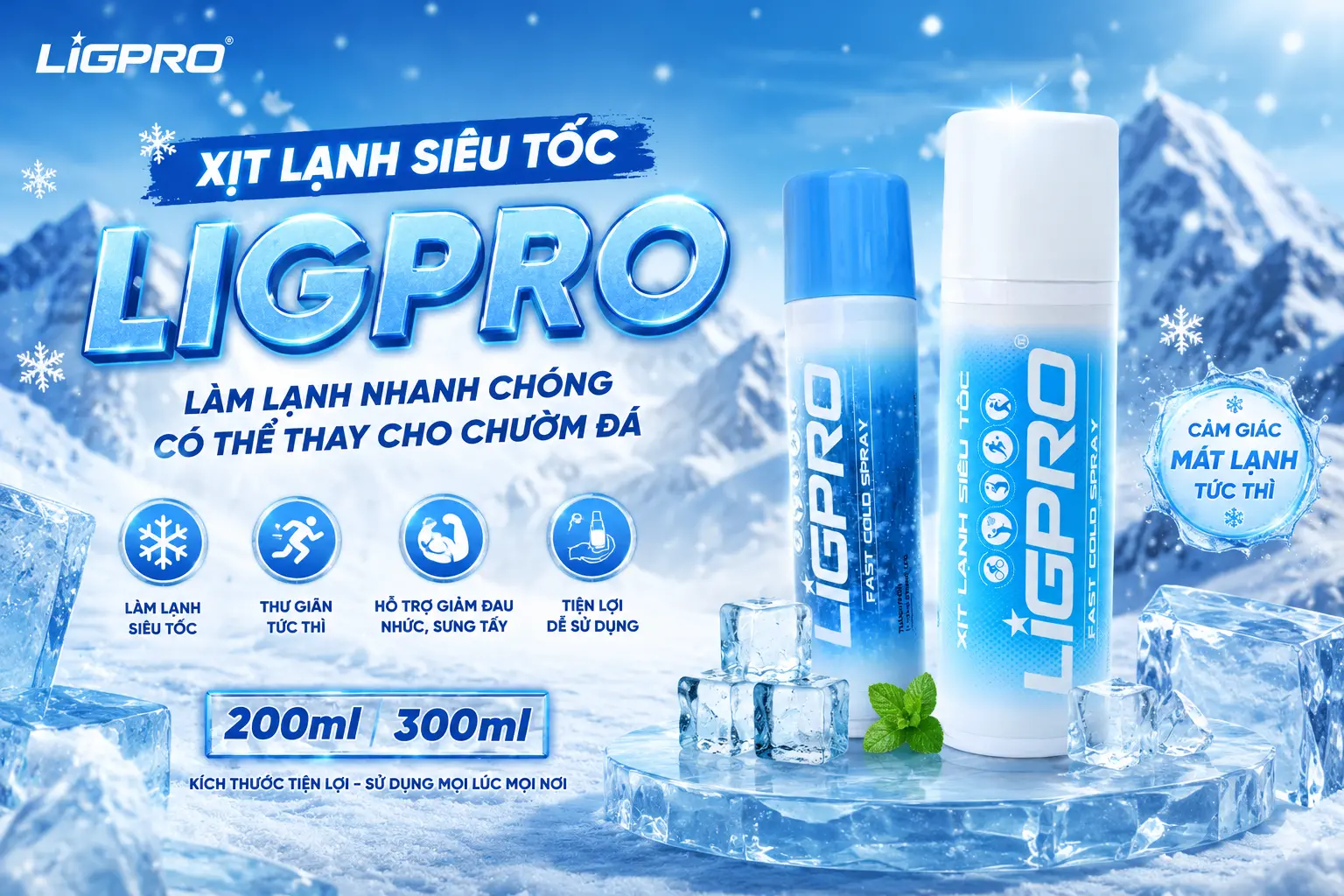 Bình Xịt Lạnh Siêu Tốc Ligpro – Xịt Lạnh Thể Thao Tiện Lợi Cho Người Thường Xuyên Vận Động