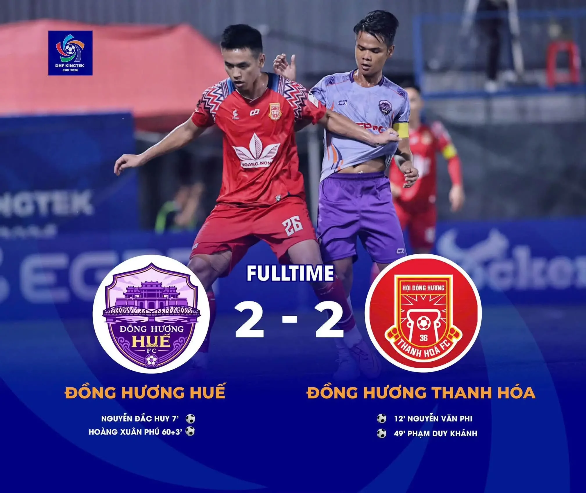 Kết Thúc Vòng Bảng DHF KINGTEK CUP 2026: Hội Đồng Hương Huế FC Hiên Ngang Vào Tứ Kết Cùng Ligpro