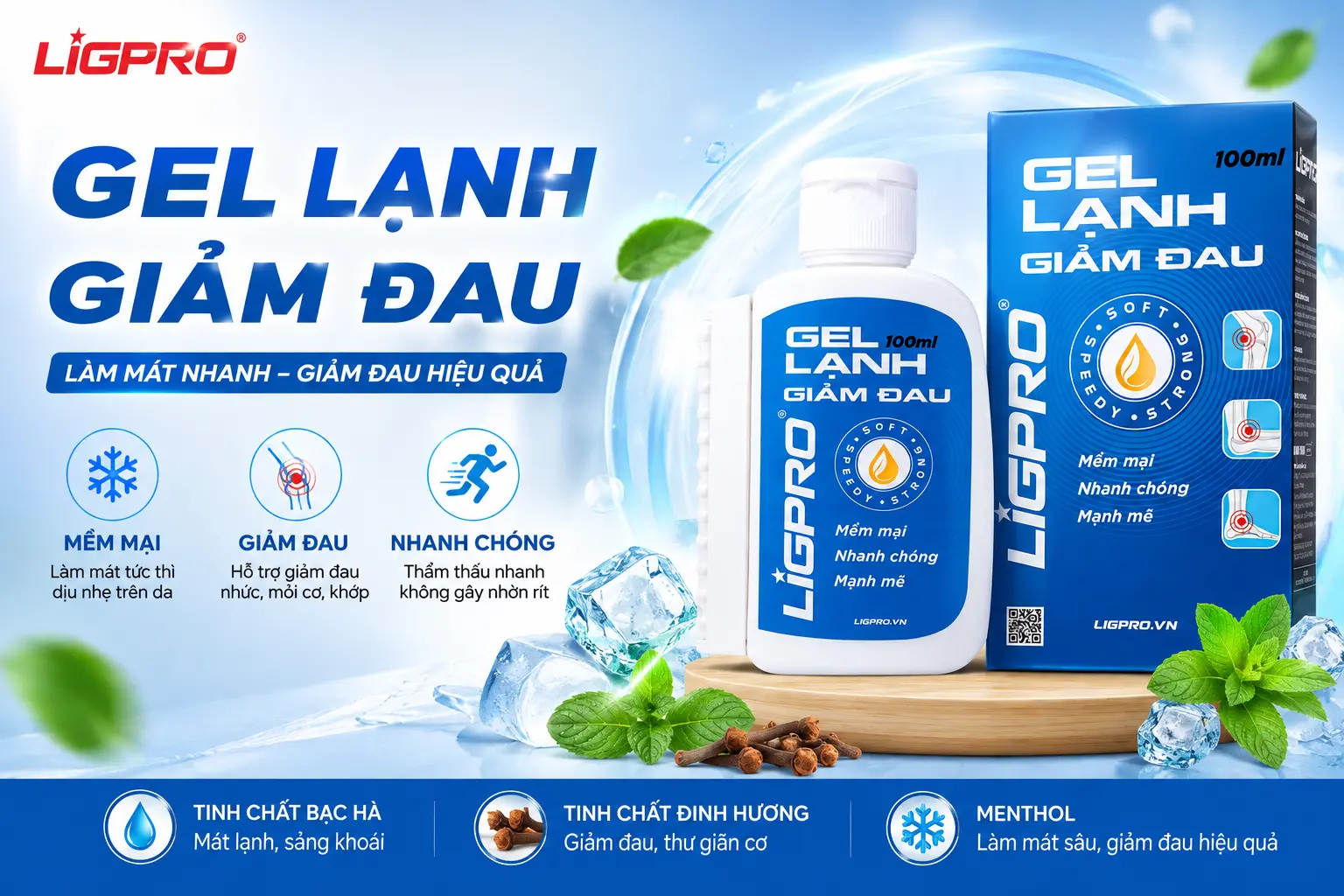 Gel Lạnh Ligpro – Giải Pháp Thảo Dược Thiên Nhiên Hỗ Trợ Xua Tan Cơn Đau & Phục Hồi Cơ Bắp
