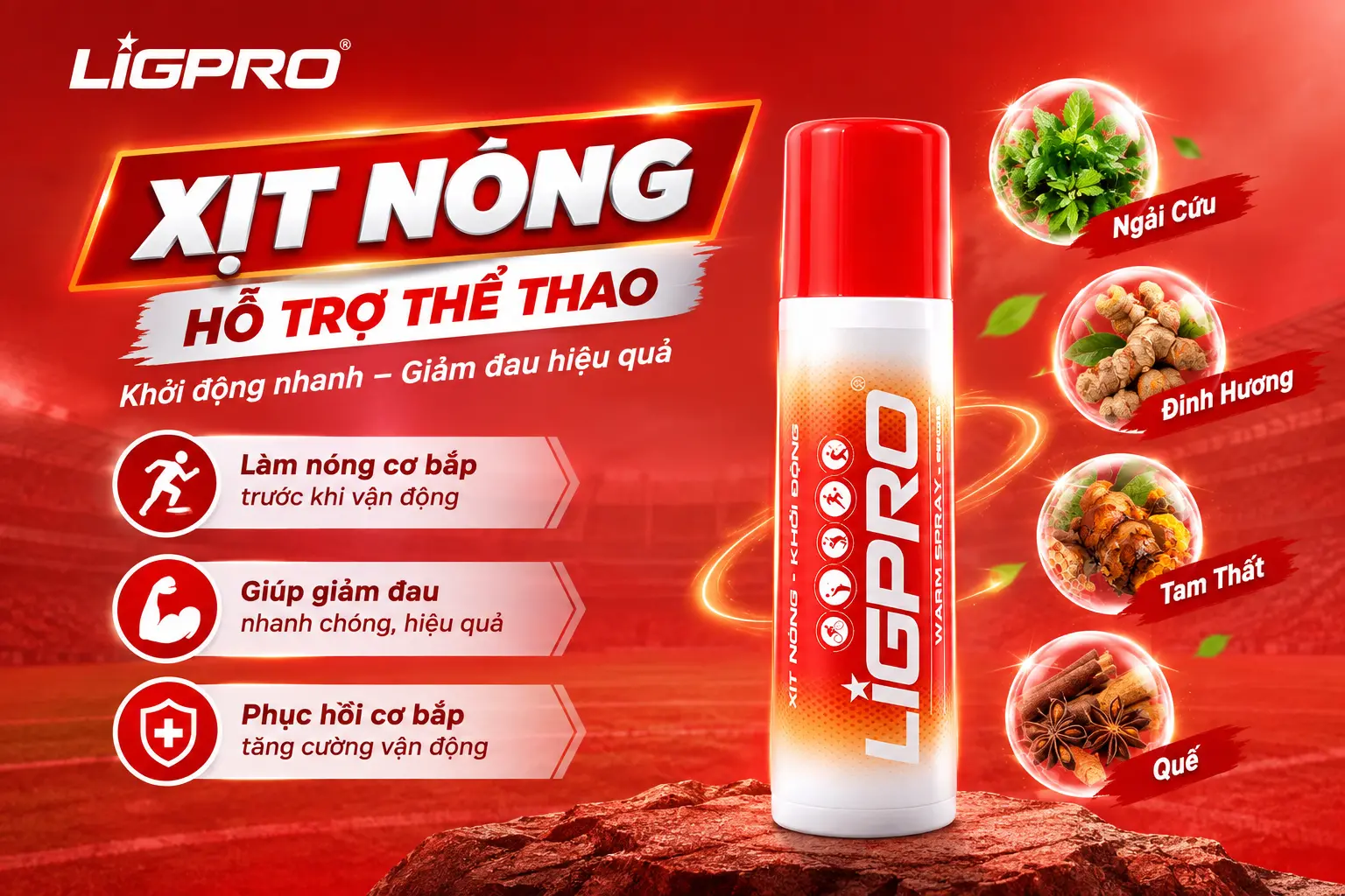 Xịt Làm Nóng Cơ Ligpro: Giải Pháp Giãn Cơ Trước Khi Tập Và Giảm Nguy Cơ Chấn Thương